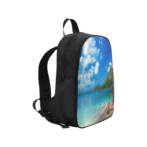Beach Escape Fabric School Backpack (Model 1682) (Medium)
