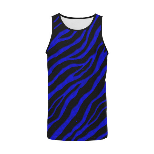 Ripped SpaceTime Stripes - Blue Men's All Over Print Tank Top (Model T57)