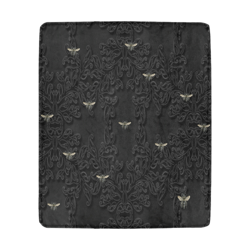 Black Lace and Bees Ultra-Soft Micro Fleece Blanket 50"x60"