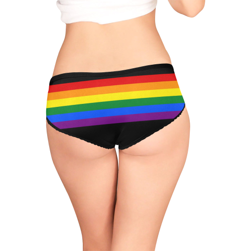 Gay Pride Rainbow Flag Stripes Women's All Over Print Girl Briefs (Model L14)