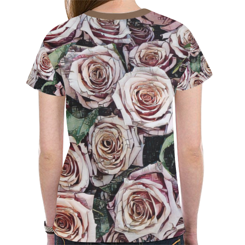 Impression Floral 9196 by JamColors New All Over Print T-shirt for Women (Model T45)