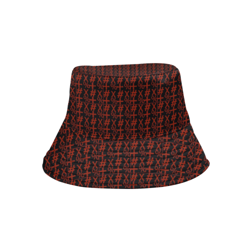 NUMBERS Collection Symbols Red/Black All Over Print Bucket Hat for Men