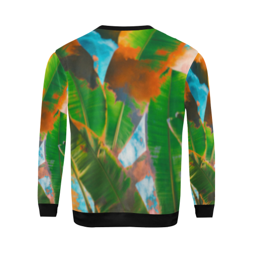 Painted leafs All Over Print Crewneck Sweatshirt for Men/Large (Model H18)