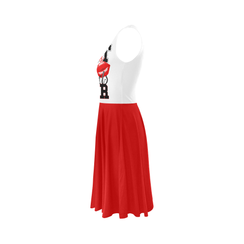 best fabulous friends ever red kiss friendship college style Sleeveless Ice Skater Dress (D19)