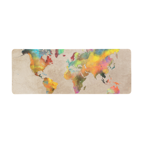 world map #map #worldmap Gaming Mousepad (31"x12")