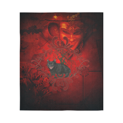 Funny angry cat Cotton Linen Wall Tapestry 51"x 60"