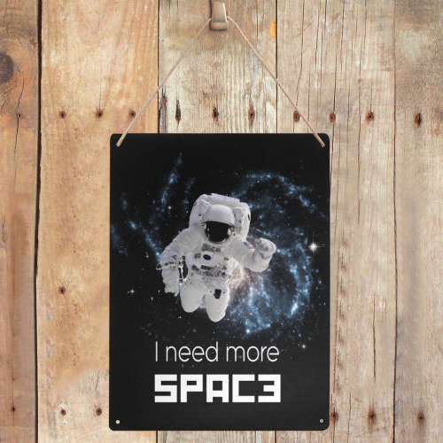 Astronaut in Space Metal Tin Sign 12"x16"