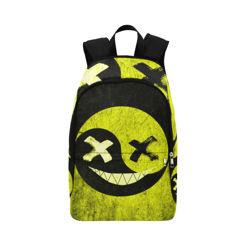 Woke Rave Smiley Neon Yellow Gold Festival Fabric Backpack for Adult (Model 1659)