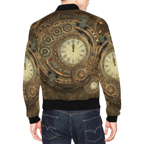 Steampunk, awesome clockwork All Over Print Bomber Jacket for Men/Large Size (Model H19)