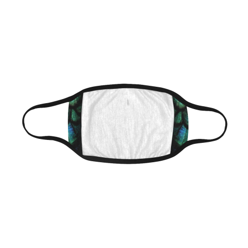 blue feathered peacock animal print design community face mask Mouth Mask (15 Filters Included) (Non-medical Products)