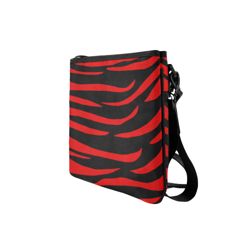 Tiger Stripes Black and Red Slim Clutch Bag (Model 1668)