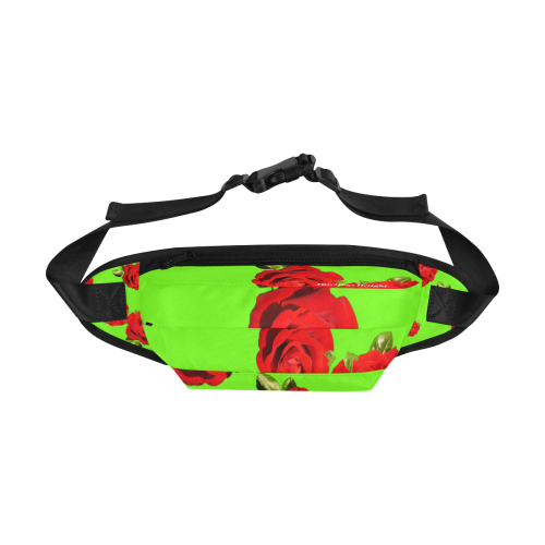 Fairlings Delight's Floral Luxury Collection- Red Rose Fanny Pack/Large 53086a13 Fanny Pack/Large (Model 1676)