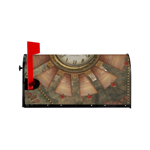 Steampunk, wonderful clocks in noble design Mailbox Cover