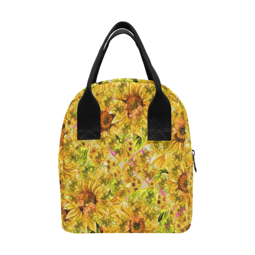 Orange Yellow Sunflowers Zipper Lunch Bag (Model 1689)