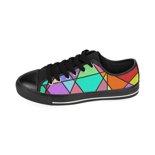 fractured glass Low Top Canvas Shoes for Kid (Model 018)