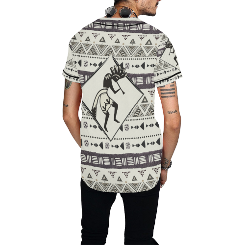 Kokopelli - Native American Pattern I All Over Print Baseball Jersey for Men (Model T50)