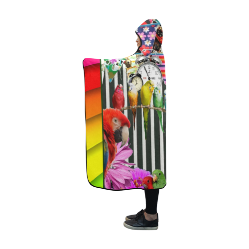 Birds and Bunting Hooded Blanket 60''x50''