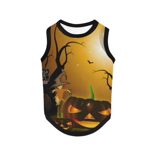 Halloween, Funny scarecrow with punpkin All Over Print Pet Tank Top