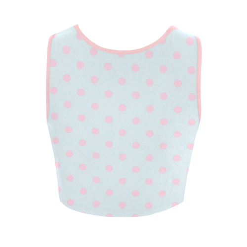 Pink Blue Pastel Polka Dots Fairy Kei Dotted Cropped Women's Crop Top (Model T42)