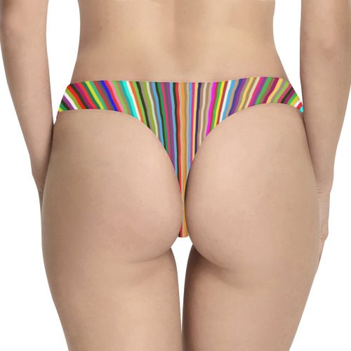 All The Stripes Women's All Over Print Thongs (Model L30)