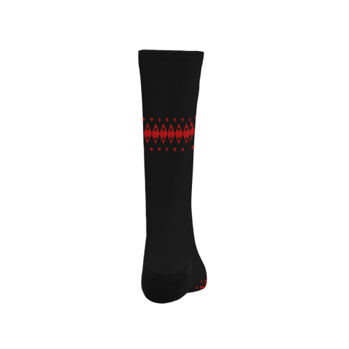 Black and Red Playing Card Shapes Trouser Socks (For Men)