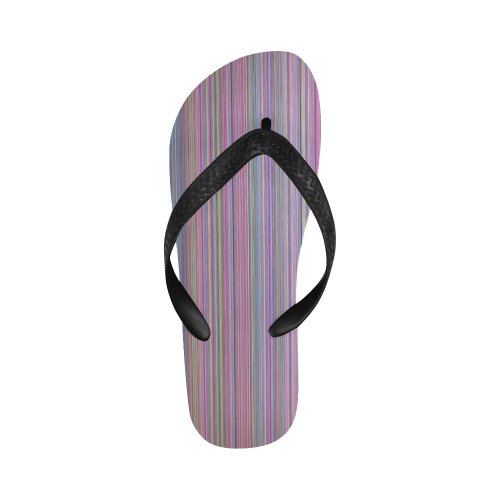 Broken flat screen TV rainbow stripe Flip Flops for Men/Women (Model 040)