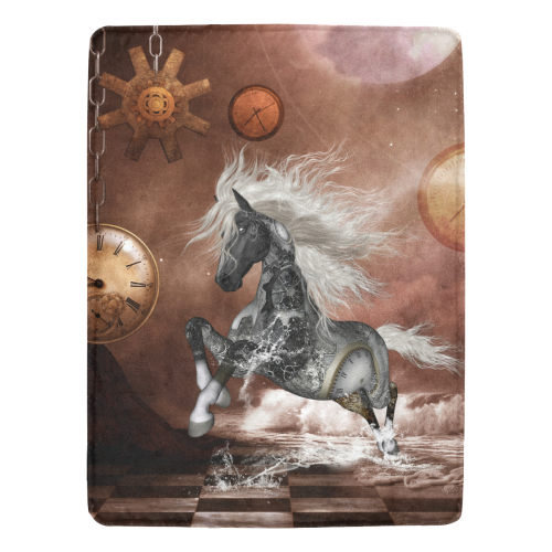 Amazing steampunk horse, silver Ultra-Soft Micro Fleece Blanket 60"x80"
