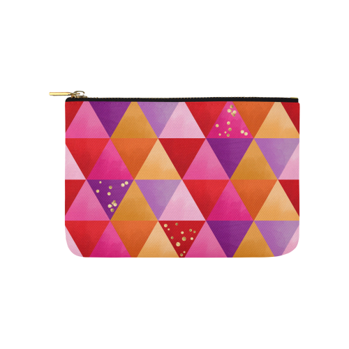 Triangle Pattern - Red Purple Pink Orange Yellow Carry-All Pouch 9.5''x6''