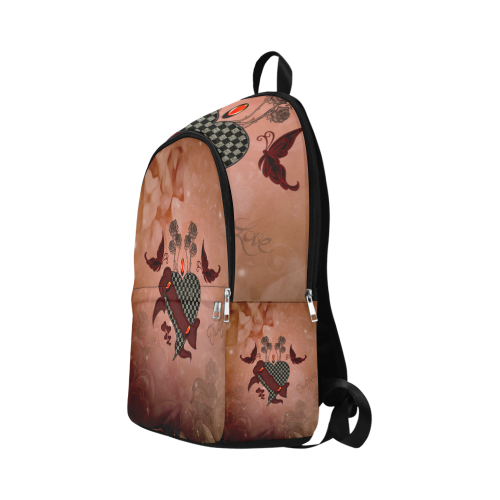 Heart with butterflies Fabric Backpack for Adult (Model 1659)
