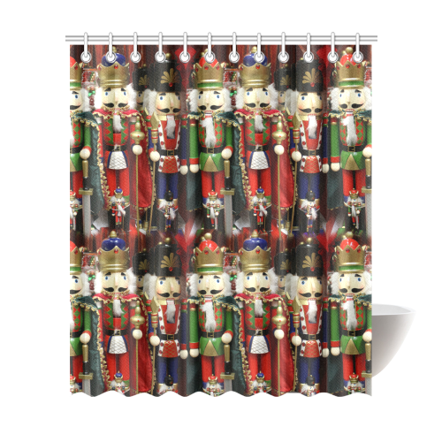 Christmas Nut Cracker Soldiers Shower Curtain 72"x84"