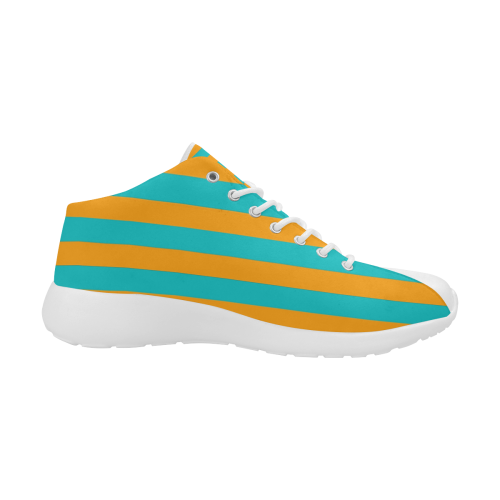 Orange Aqua Stripes Women's Basketball Training Shoes (Model 47502)