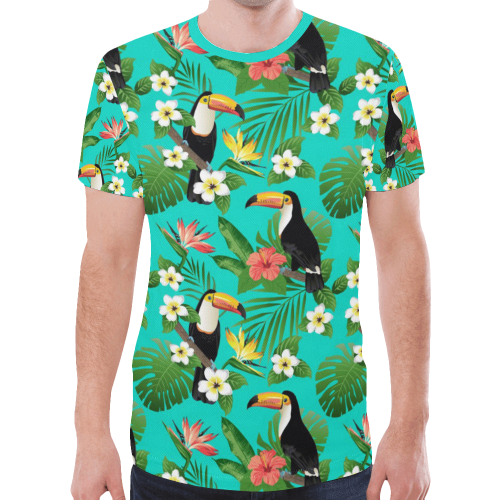Tropical Summer Toucan Pattern New All Over Print T-shirt for Men (Model T45)
