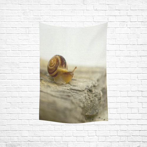 Solitary Snail Cotton Linen Wall Tapestry 40"x 60"
