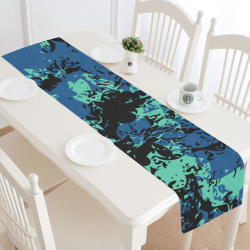 Classic Blue & Biscay Green Table Runner 16x72 inch