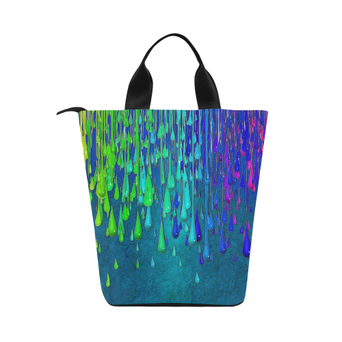 dripping paint Nylon Lunch Tote Bag (Model 1670)