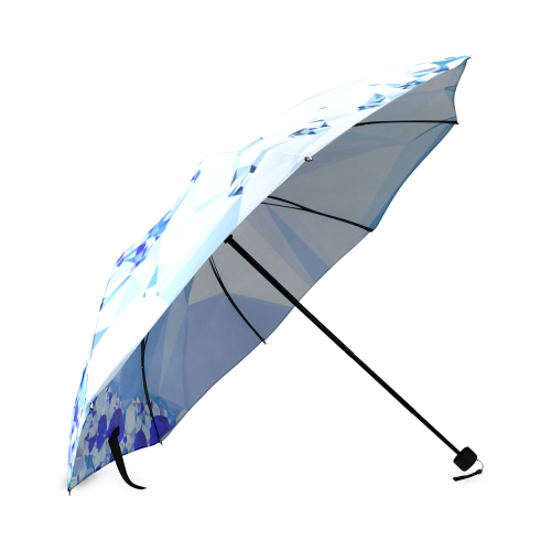 Blue White Geometric Fractal Art Foldable Umbrella (Model U01)