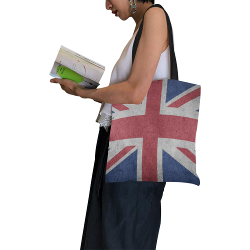 United Kingdom Union Jack Flag - Grunge 1 All Over Print Canvas Tote Bag/Small (Model 1697)