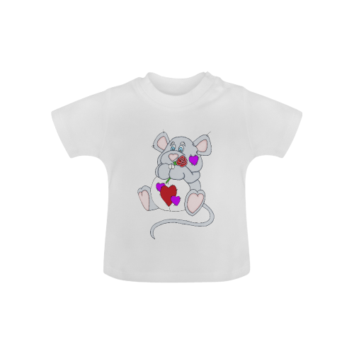 Valentine Mouse White Baby Classic T-Shirt (Model T30)