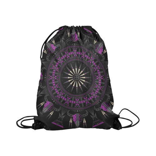 Buffalo Nation Purple Large Drawstring Bag Model 1604 (Twin Sides)  16.5"(W) * 19.3"(H)