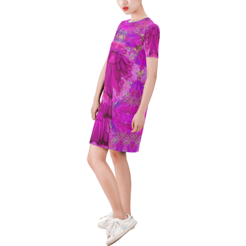 design 10-sept 2018-45x65-4 Short-Sleeve Round Neck A-Line Dress (Model D47)