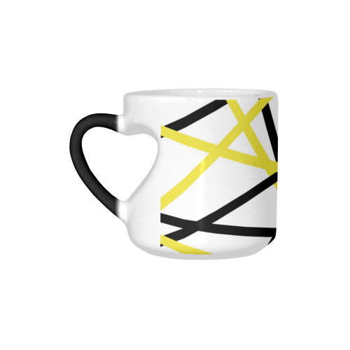 Black and yellow stripes Heart-shaped Morphing Mug