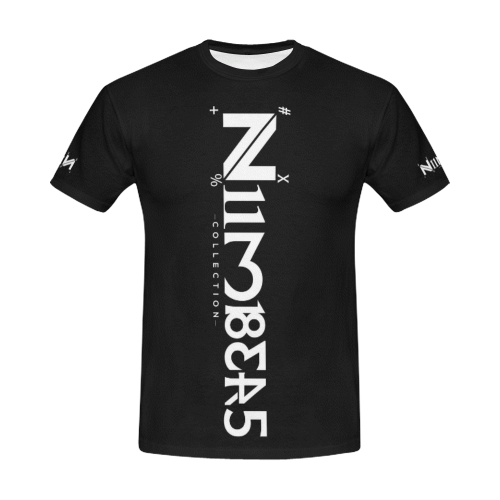 NUMBERS Collection Black All Over Print T-Shirt for Men (USA Size) (Model T40)