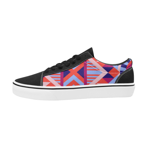 Modern Geometric Pattern Women's Low Top Skateboarding Shoes/Large (Model E001-2)