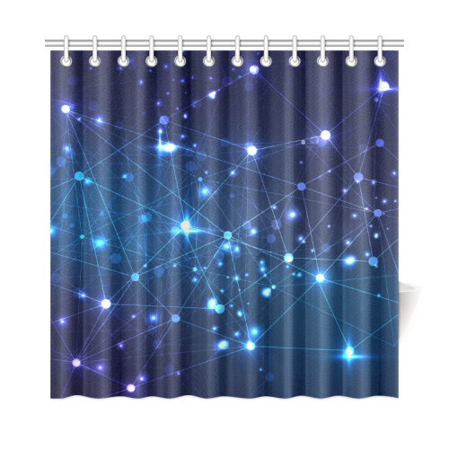 Twinkle Twinkle Little Blue Stars Cosmic Sky Shower Curtain 72"x72"
