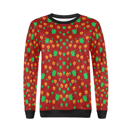 May be Christmas apples ornate All Over Print Crewneck Sweatshirt for Women (Model H18)