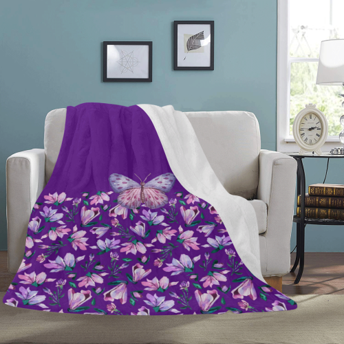Purple Spring Butterfly Ultra-Soft Micro Fleece Blanket 60"x80"
