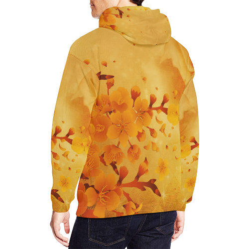 Floral design, soft colors All Over Print Hoodie for Men/Large Size (USA Size) (Model H13)