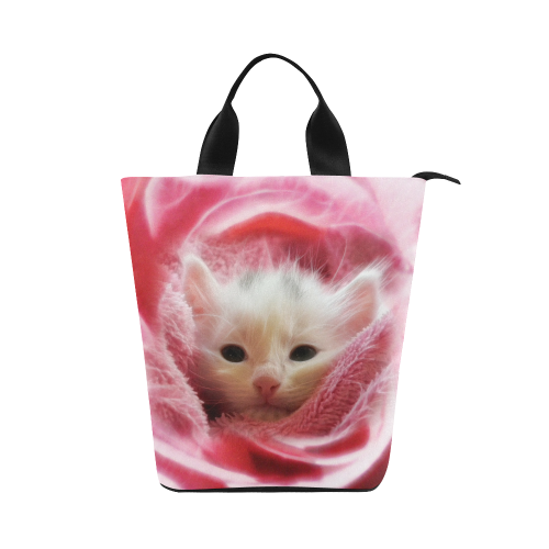 Kitty Loves Pink Nylon Lunch Tote Bag (Model 1670)