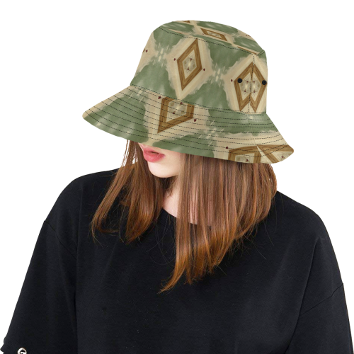 Geometric Camo All Over Print Bucket Hat