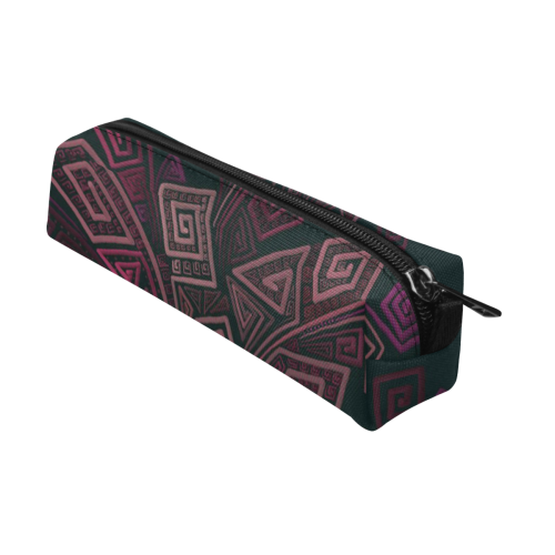 Psychedelic 3D Square Spirals - pink and orange Pencil Pouch/Small (Model 1681)